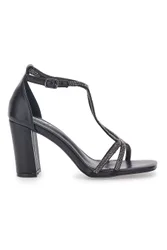 Sandali Neri Con Tacco e Strass 257 36