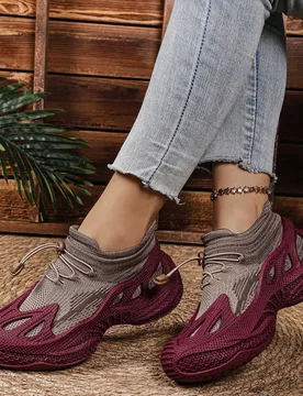 Nuevos zapatos casuales de mujer de malla transpirable y ligera, diseño minimalista, lavables a máquina, adecuados para deportes, correr, caminar, t - Shein - FashionsVida