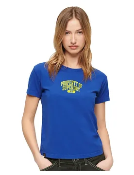 Maglietta A Maniche Corte Super Athletics Fitted Regal Blue XS - Superdry - FashionsVida