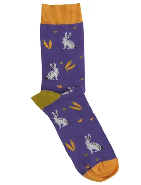 Doris & Dude Purple Rabbit Bamboo Socks - UK 3-7 - Doris and Dude - FashionsVida