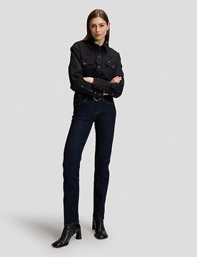 Relaxed Essential Western Shirt Dark Volume Größe M female