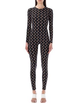 Sleek Ankle-Length Moon Print Catsuit