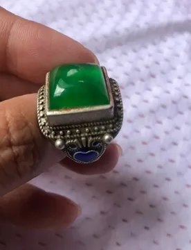 Vintage Green Gem Cabochon Ring, Retro Adjustable Thumb Ring Fashion Collectible Jewelry - Aliexpress - FashionsVida