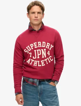 Superdry Herren Athletic Sweatshirt mit Print Rot - Größe: S - 79.99 - FashionsVida