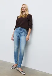 D07 Skinny-Jeans mit hohem Bund MITTELBLAUER WASHED-LOOK IM HELLEN JEANSBLAU 44