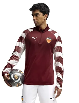 Sweat à Demi-zip Avant-match Valencia Cf 26/27 Warm Up Intense Red XL - Puma - FashionsVida