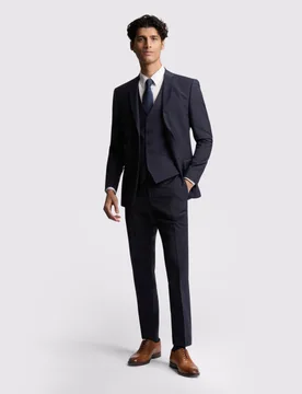 Mens Premium Navy Panama Slim Suit Jacket Wool - Size 46 (Chest) - Ted baker - FashionsVida