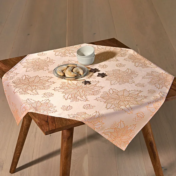 Jacquard-Mitteldecke roségold, 85x85 cm - 3Pagen - FashionsVida