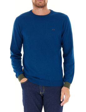 SUN68 Maglione con toppe BLU M