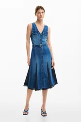 Robe en denim midi BLUE M female