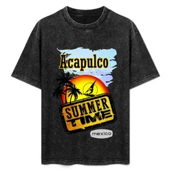 Acapulco, Summer T-Shirt Basic Plain Tee for Spring and Summer