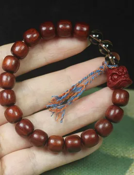 Zambian Rosewood Blood Sandalwood Barrel Bead Bracelet Lion Head Buddhist Prayer Beads Minimalist Wenwan Rosary Gifts - Aliexpress - FashionsVida