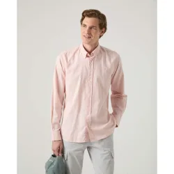 Camisa de algodón de hombre corte regular lisa
