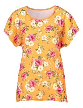 Blusenshirt „Blütenzauber“ orange L Damen - wedolina - FashionsVida