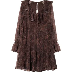Vestido de punto elástico con flecos y corte ajustado