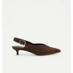 Zapatos de salón de mujer destalonado con hebilla
