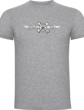 Maglietta A Maniche Corte Ride Or Die Heather Grey - Kruskis - FashionsVida