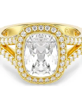 Anello Una Angelic, Taglio Cushion, Bianco, Finitura oro 18K 55 - Swarovski - FashionsVida