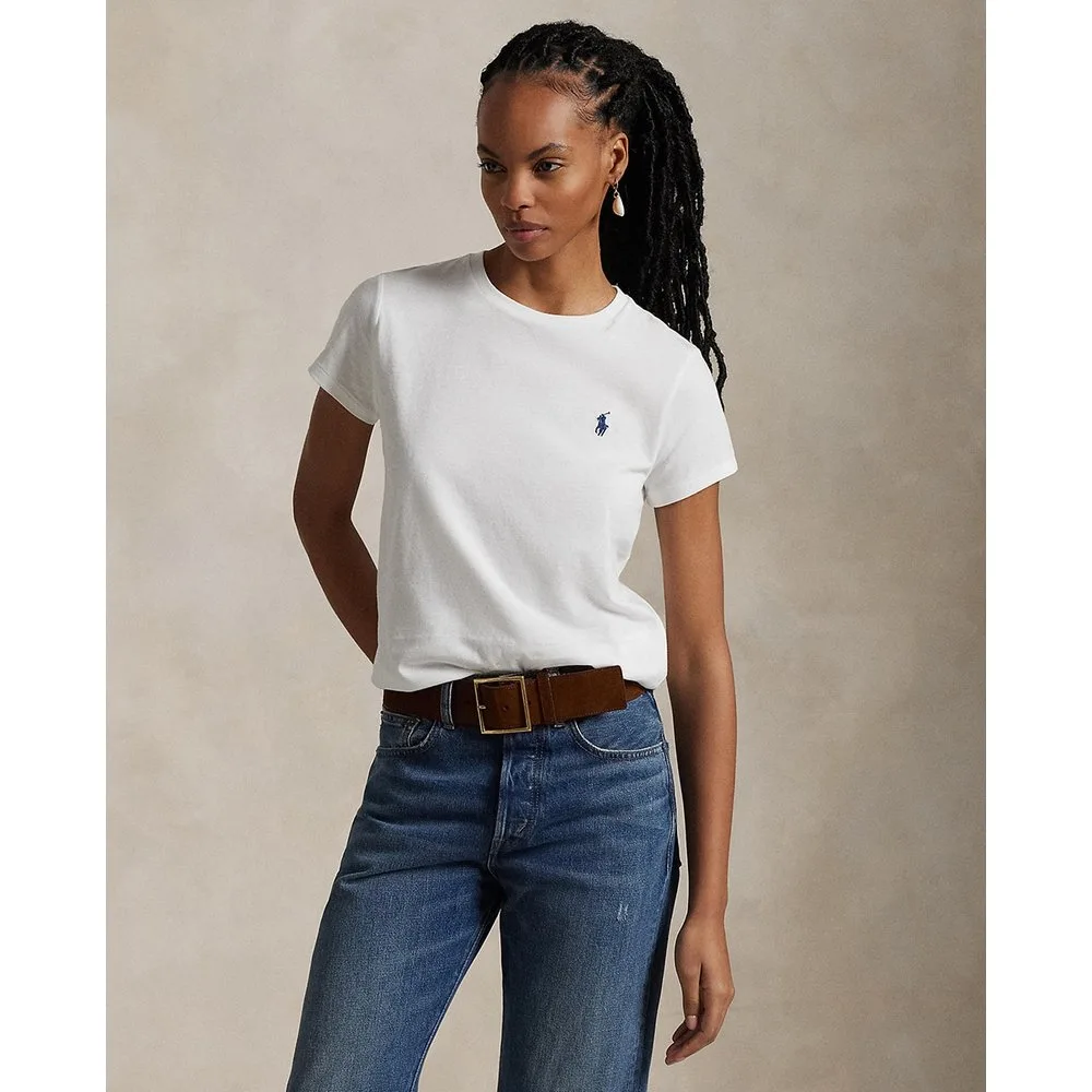 Camiseta de mujer básica con logo bordado - Polo Ralph Lauren - FashionsVida