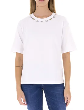 T-shirt con strass LIU JEANS BIANCO XS - Liu jo - FashionsVida