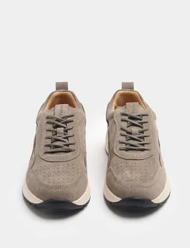 Performance Suede Lace up Trainers Mole male - Autograph - FashionsVida