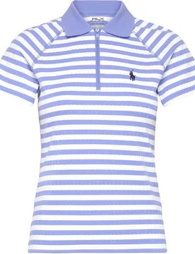 Polo Knit 1/2 Zip, hellblau/weiss l