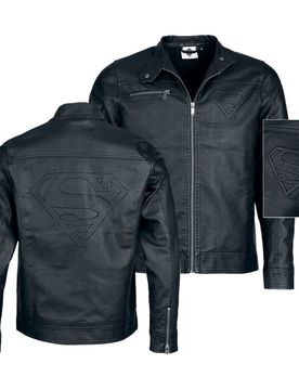 DC Comics Kunstlederjacke - S bis XXL - für Männer - Größe M - schwarz - EMP exklusives Merchandise! - Männer - male
