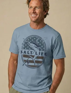 Salty & Proud Retro Mens T-Shirt - Salt Life - FashionsVida