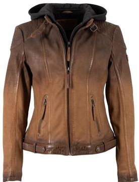 Lederjacke - GGCascha LAMOV - XS bis S - für Damen - Größe XS - braun - Frauen - female