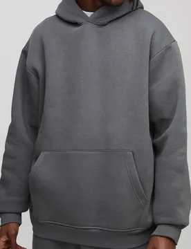 Herren Tall Basic Oversized Kapuzenpullover Zum Überziehen Charcoal Größe Medium - boohooMAN - FashionsVida