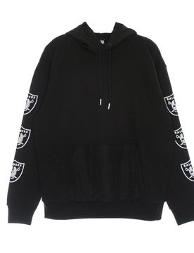 Felpa Cappuccio Uomo Nfl Distressed Sleeve Print Hoodie Lasrai Black