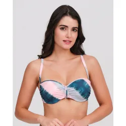 Top bikini mujer con copa preformada estampado tie-dye