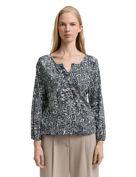 T-shirt à Manches 3/4 1047731 Navy Abstract Dot Design L