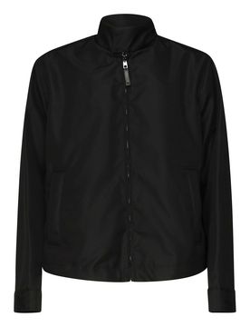 Giacca bomber di tela con logo