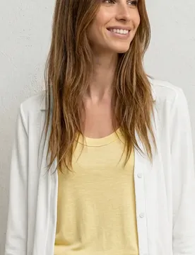 Leichte Langarm Jacke in Leinen-Optik female Weiß