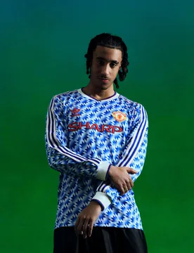 Manchester United x Bringback 90/92 Away Long Sleeve Jersey Blue 3XL - Adidas - FashionsVida