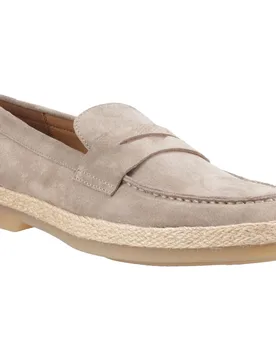 Laurence Suede Mens Taupe Loafers - Size Uk 12 - Hush puppies - FashionsVida