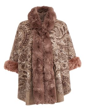 Kuschel-Poncho „Katharina“ braun Damen