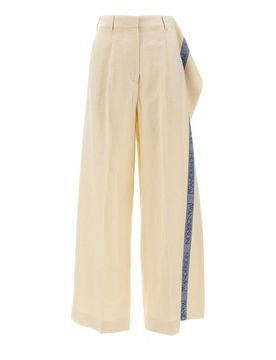 Pantaloni con pannello con fascia con logo
