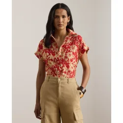 Camisa de mujer de lino estampada