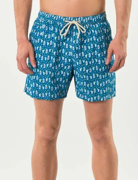 Boxer mare blu indaco con stampa Gin Tonic - MC2 SAINT BARTH - FashionsVida