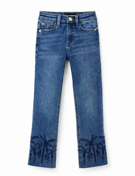 Jean flare long brodé BLUE 9/10 female - Desigual - FashionsVida