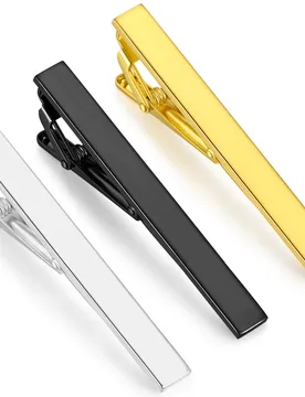 Polished Brass Tie Clip for Men Laser-Engraved Logo, Minimalist Business Tie Bar, Silver and Gold - Aliexpress - FashionsVida