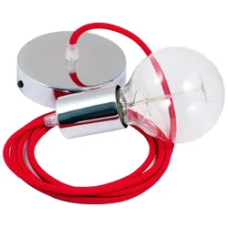 Cables Suspension Luminaire Rm09 1 M Red / Chrome Plated One Size