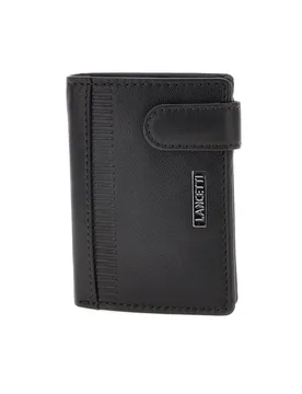 Portafoglio Verticale Nero in Pelle con Protezione RFID LL26S-766-82 - Lancetti - FashionsVida