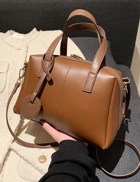 Bolso de mano casual de mujer de unicolor de piel de PU - Shein - FashionsVida