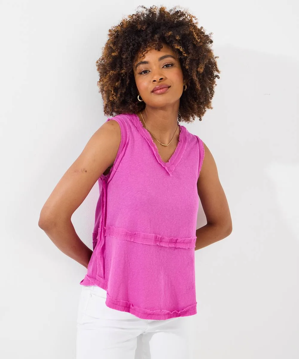 Boho Loose Fit Vest - Pink - Size: 8 - Joe browns - FashionsVida