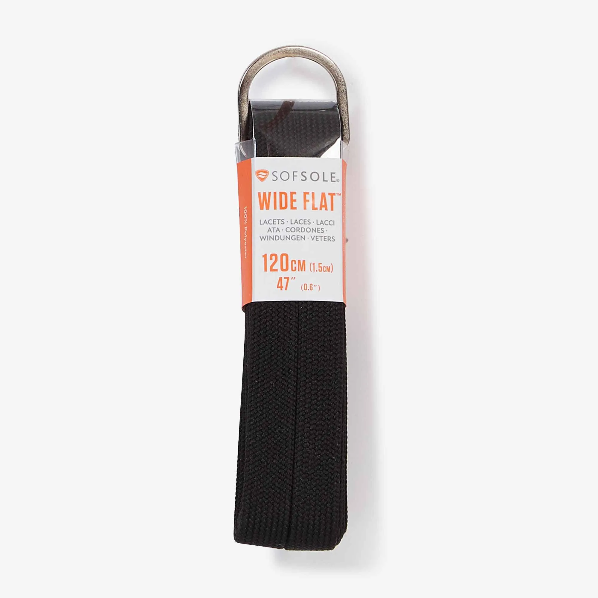 Lacet Plat Large 120cm noir tu unisex - SOFSOLE - FashionsVida