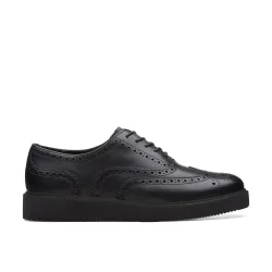 Glickly Brogue 2 Black Leather Brogues, Lace Up - Black - Size: 6-Standard Fit