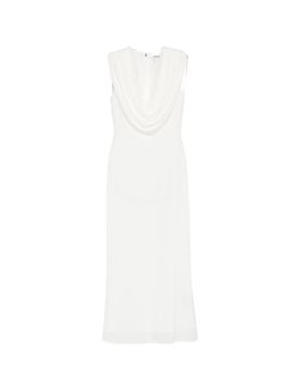 Long Dress with Removable Shoulder Straps and Back Zip Closure